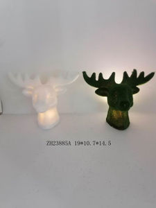 porcelain White & Red Reindeer light- 12