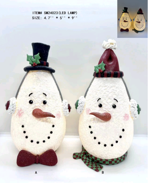 clay dough snowmen with a hat light - 7