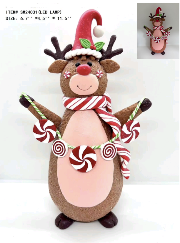 clay dough Reindeer with the chain of candy- 16