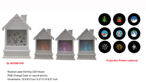 Indoor Decoration Musical Laser Etching LED House- 30