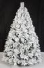 X'mas Green color+flocking Ordinary Christmas tree with pine cone and metal leg - 2