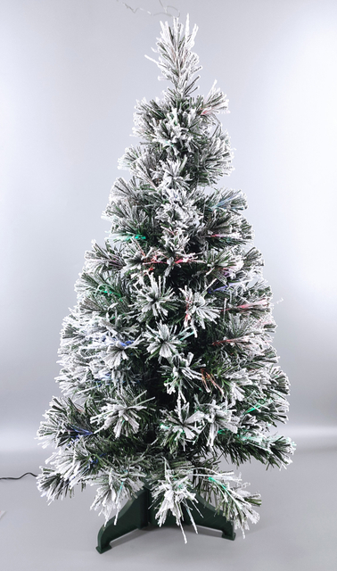 X'mas Green color Crystal Fiber tree++flocking with matel leg - 10