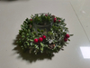Candle Holder Green Leaves & Snow Red Balls Pine Cone - 4
