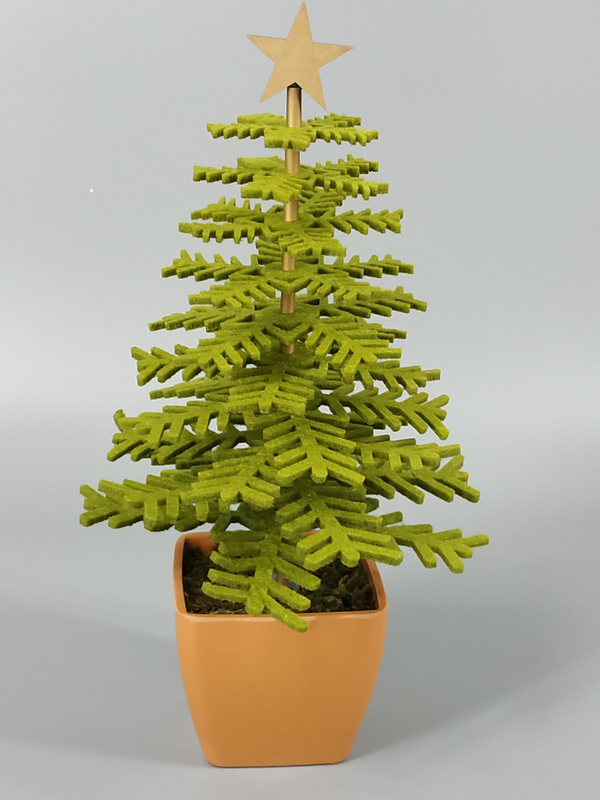 X'mas Green Mini Tree+Giltter top star - 19