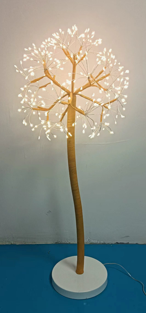 80cm Tall Floor-Standing Firework Lamp (30cm Diameter Sparkler Head Design) with Tangerine-Orange Trunk, Festive Decorative Lighting for Grand Events/Indoor Spaces