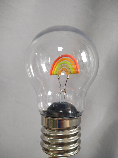 Rainbow-Shaped PET Light Bulb with Type-C Rechargeable Battery, Portable Decorative LED Lamp