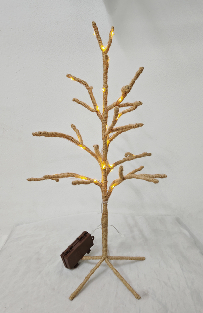 Withered Branch Tree Lamp Wrapped with Hemp Rope