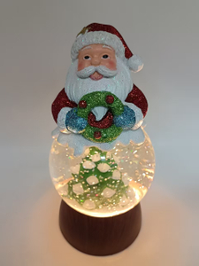 Wreath Santa Claus Snow Globe