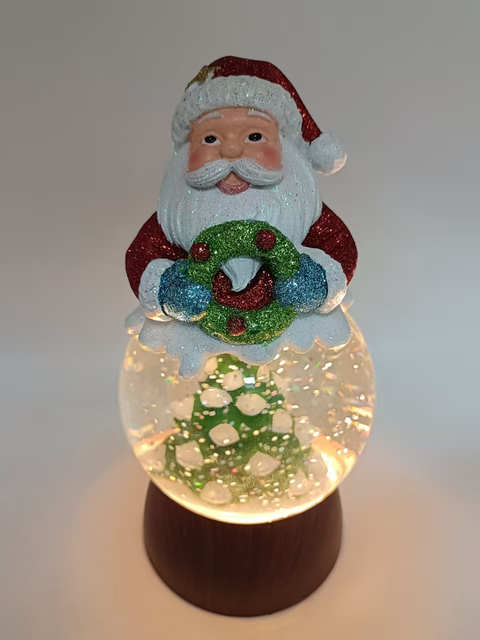 Wreath Santa Claus Snow Globe