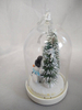 Enchanted Glass Dome Christmas Tree & Snowman Ornament with 10-LED Copper Wire Warm White Lights | Hand-Blown Glass Snow Globe Style Decor