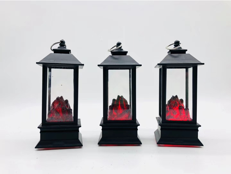 Acrylic lantern shape burning charcoal