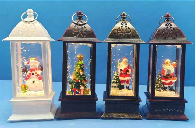 Acrylic lantern shape water lamp Snowman & Santa Claus & Christmas Trees