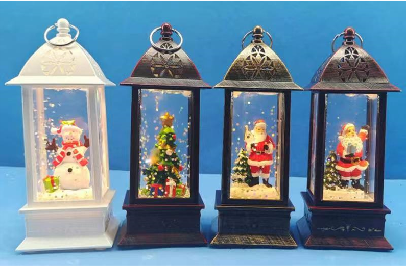 Acrylic lantern shape water lamp Snowman & Santa Claus & Christmas Trees