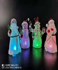 Acrylic transparent Santa and snowman