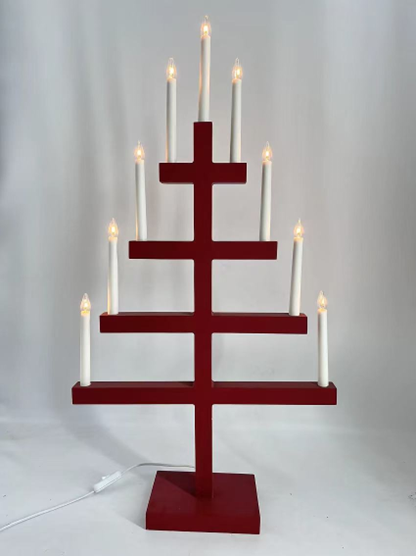 9 LEDs Wooden Candle Bridge Light